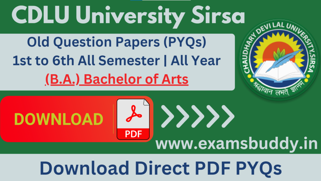 CDLU University Sirsa BA Bachelor of Arts Old Question Papers PYQs