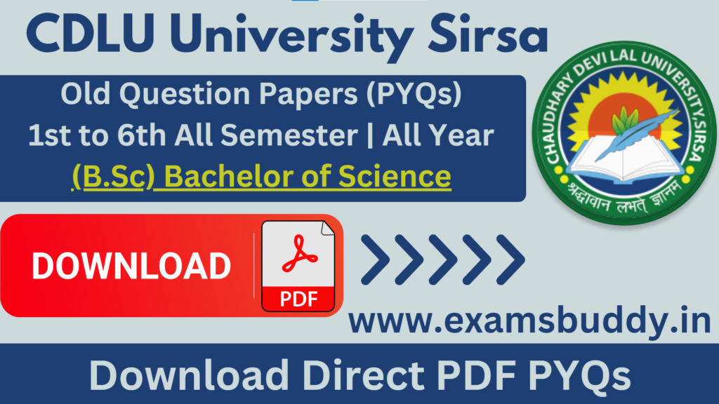 CDLU University Sira BSc Old Question Papers Download PYQs