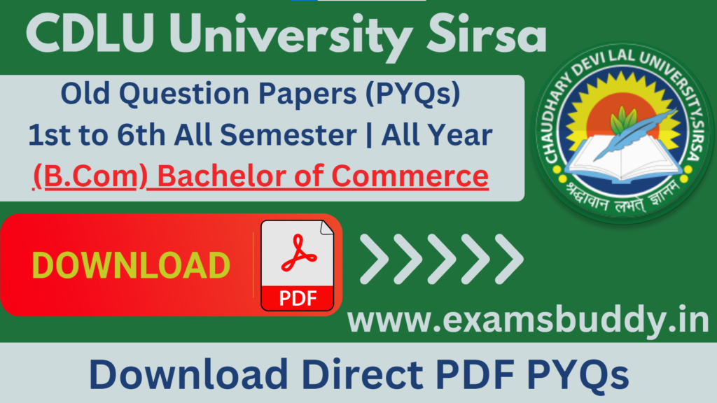 CDLU BCom Old Question Papers Download PYQs CDLU university Sirsa