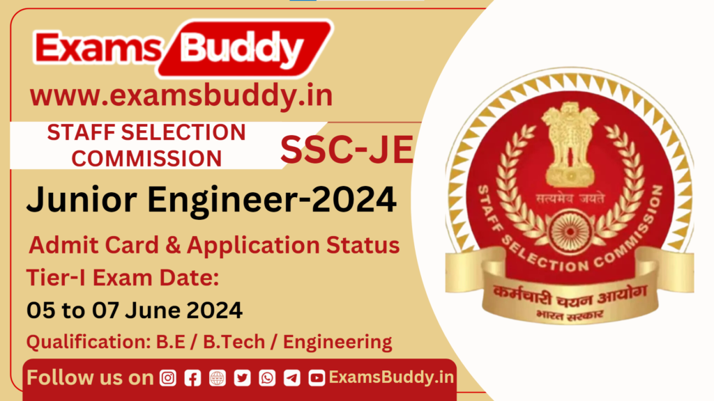 SSC JE 2024 Admit Card and Application Status